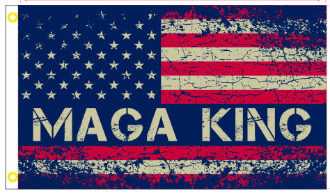 American MAGA KING USA Vintage Flag 3x5 Feet Rough Tex 100D Trump