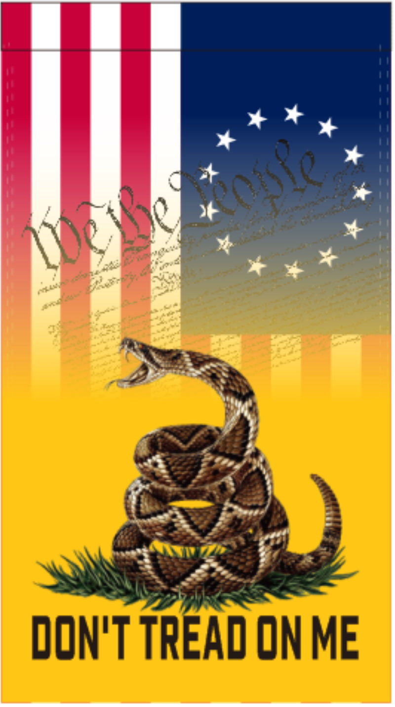 Betsy Ross Gadsden Live Rattlesnake 3'X5' Flag Rough Tex® 100D Banner Sleeve & Grommets We the People House