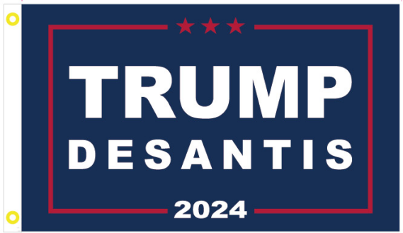 Trump DeSantis 2024 Blue 3'X5' Flag Rough Tex® 100D USA