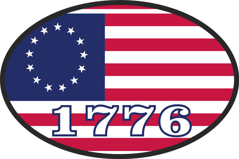 1776 Betsy Ross Oval Bumper Sticker