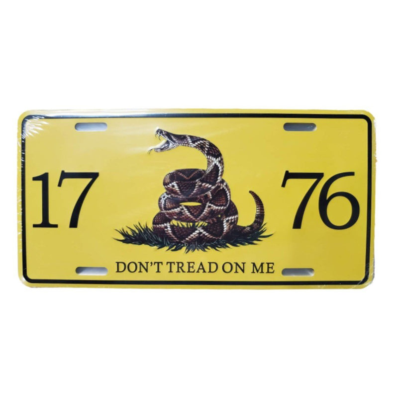 Gadsden Live Snake 1776 Embossed License Plate