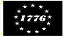 Black 1776 3'X5' Flag Rough Tex® 100D