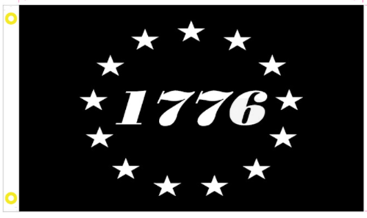 Black 1776 3'X5' Flag Rough Tex® 100D