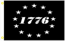 1776 Black 12"x18" Flag ROUGH TEX® 100D With Grommets