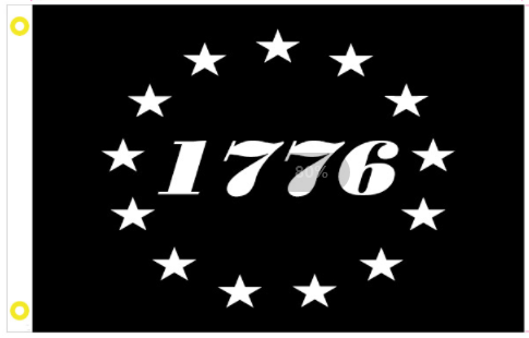 1776 Black 12"x18" Flag ROUGH TEX® 100D With Grommets