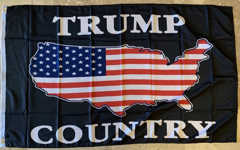 Trump Country 3'X5' Flag Rough Tex® 150D Nylon 2024 MAGA Black USA