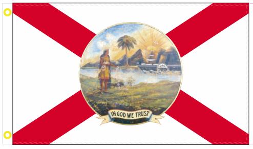 1868 Old Florida In God We Trust 100D Rough Tex Flag 3'x5' Feet