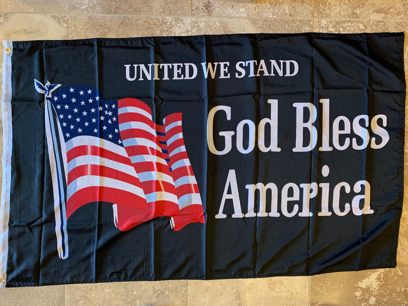 United We Stand God Bless America Flag 100D Rough Tex ® 3x5