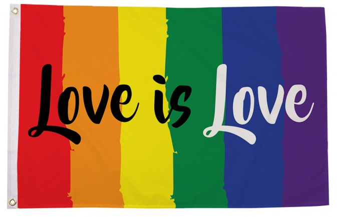 Love Is Love Rainbow 3'X5' Flag Rough Tex® 100D