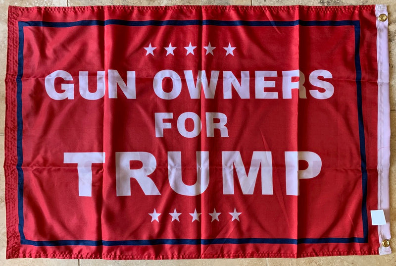 Gun Owners For Trump Red Double Sided Flag Rough Tex ® 2'x3' 100D