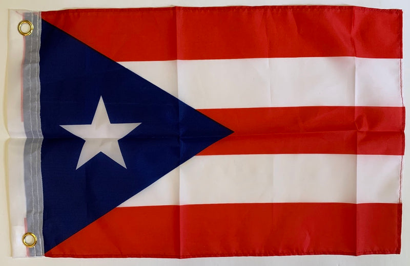 Puerto Rico Dark Blue- 12"X18" Rough Tex ® 68D Nylon Flag With Grommets