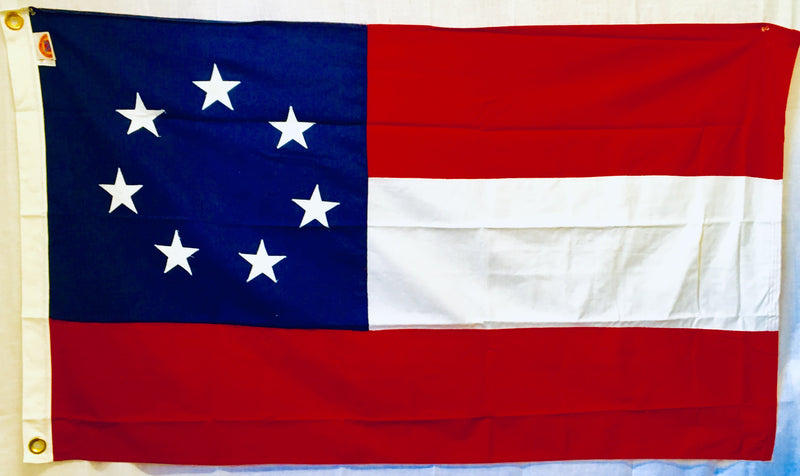 1st National 4'X6' Cotton Flag Stars & Bars (7 Stars)