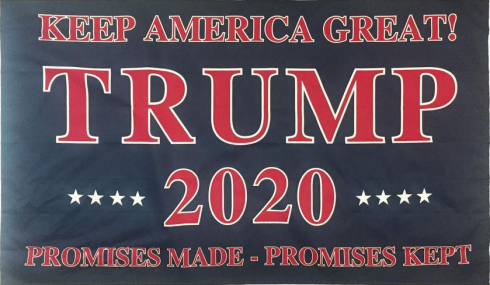 Stick Flags TRUMP 2020 Navy KAG Promises Made Promises Kept - 12x18 Rough Tex ®