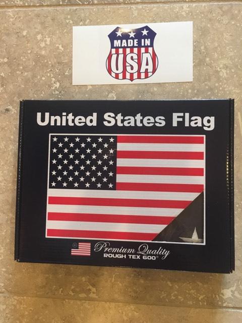 USA BOXED 3'X5' AMERICAN FLAG 600D ROUGH TEX 3 BY 5 FEET GIFT BOX