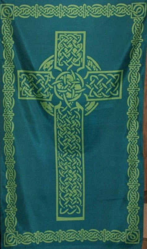 Celtic Cross Green 2'X3' Flag ROUGH TEX® 68D Nylon