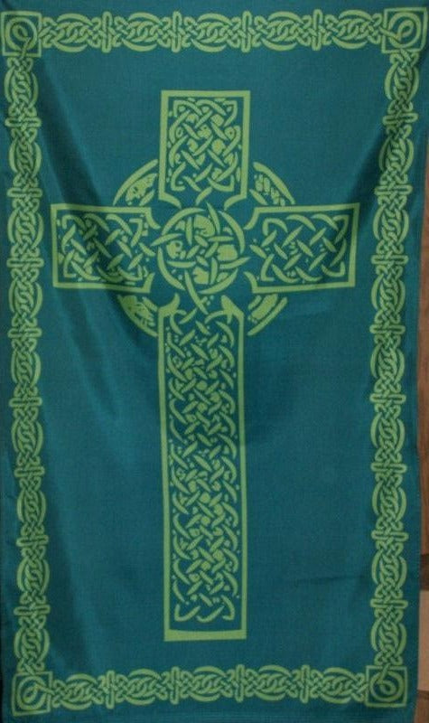 Celtic Cross Green 3'X5' Flag ROUGH TEX®150D Nylon