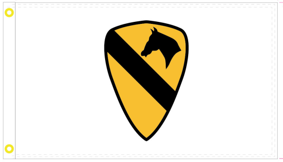 First Cavalry Division White 3'X5' Flag Rough Tex® 100D