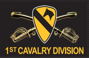 1st Cavalry Division Crossed Sabers 3'X5' Flag ROUGH TEX® 100D