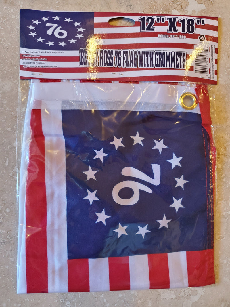 BETSY ROSS "76" 1776 ROUGH TEX 100D FLAG 12X18 INCHES