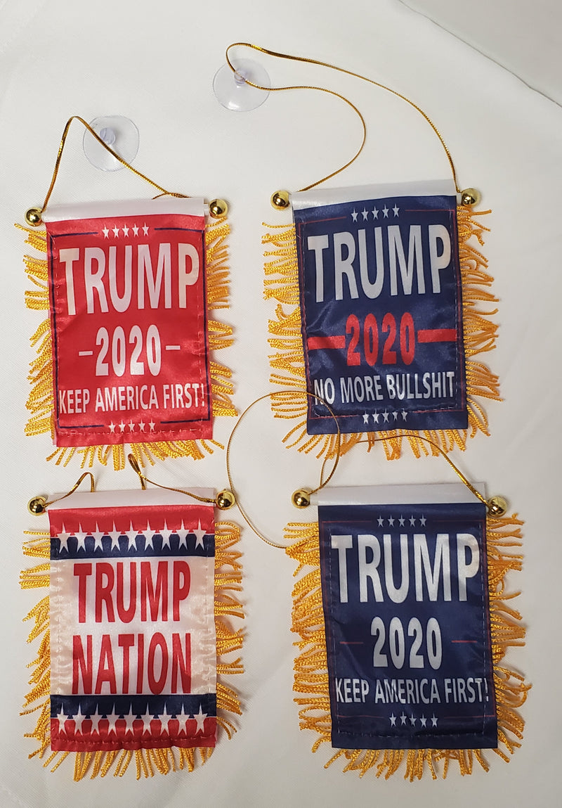 Trump Mini Banners:  Trump Nation, Trump 2020 Blue, Trump 2020 Red, Trump No More Bullshit