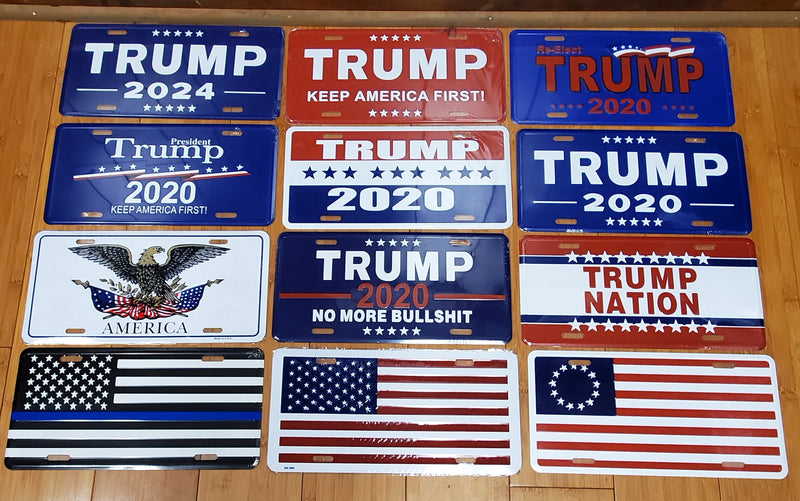 President Trump and USA Collectors Set of 12 Auto Tags