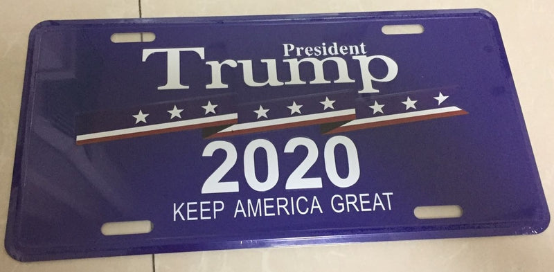 PRESIDENT TRUMP 2020 KEEP AMERICA GREAT KAG BLUE ALUMINUM EMBOSSED LICENSE PLATE