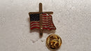 USA Flag With Gold Cross- Cloisonne Hat & Lapel Pin