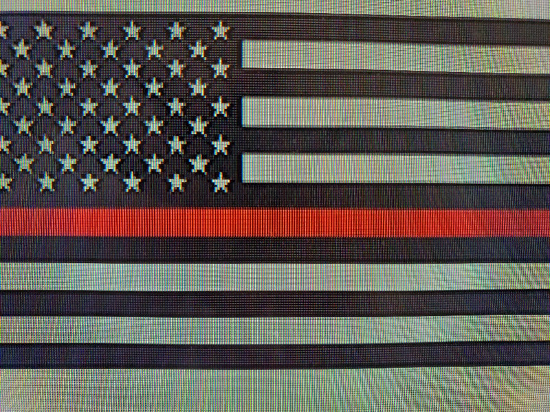 RED LINE FIRE FIGHTER US FIREFIGHTER 3'X5' THIN RED MEMORIAL FLAG ECONOMY SALE FLAGS