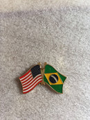 USA Brazil Lapel Pin American Brazilian