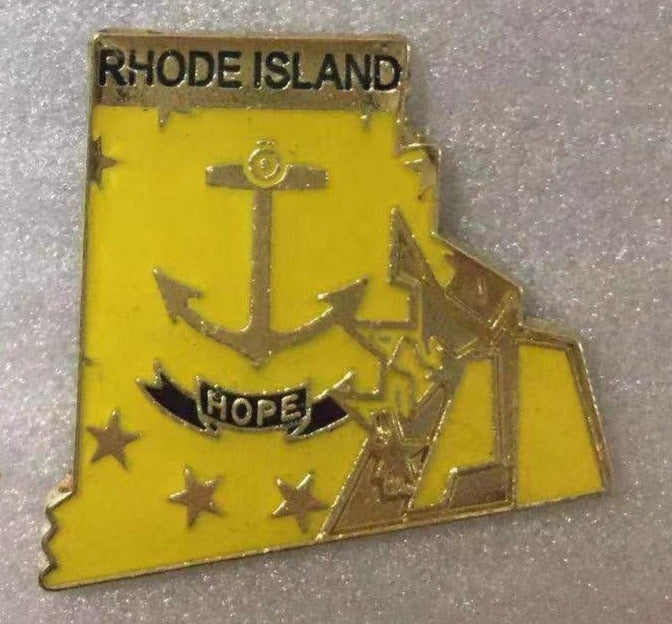 Rhode Island State Flag Map Lapel Pin