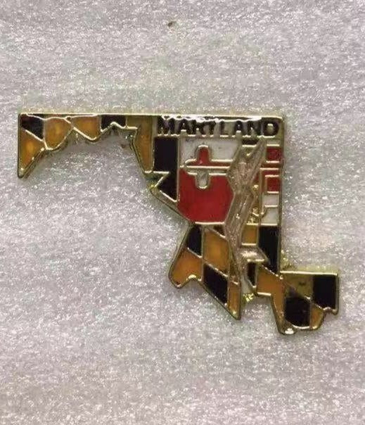 Maryland State Flag Map Lapel Pin