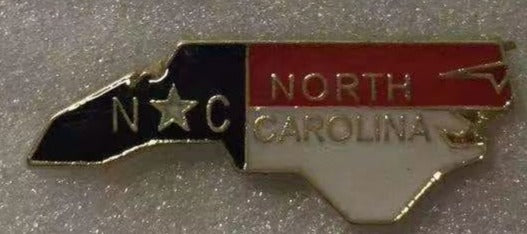 North Carolina State Flag Map Lapel Pin