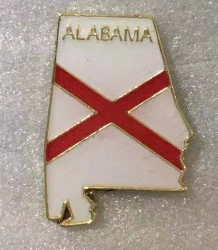Alabama State Flag Map Lapel Pin