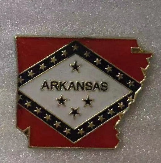 Arkansas State Flag Map Lapel Pin