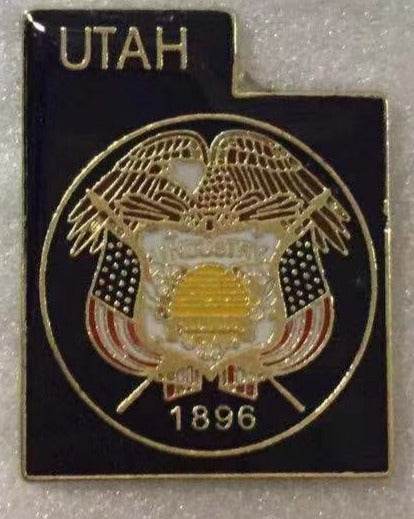 Utah State Flag Map Lapel Pin