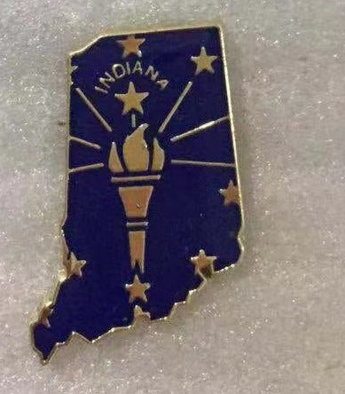 Indiana State Flag Map Lapel Pin