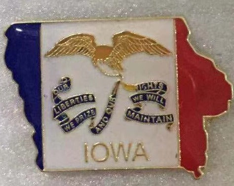 Iowa State Flag Map Lapel Pin