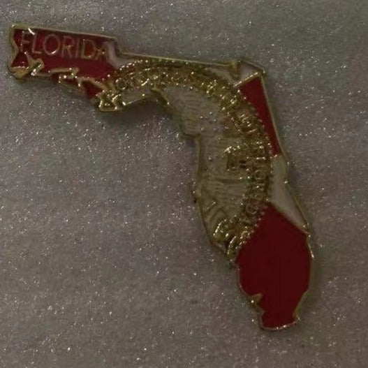 Florida State Flag Map Lapel Pin