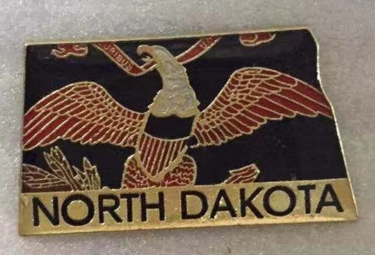 North Dakota State Flag Map Lapel Pin