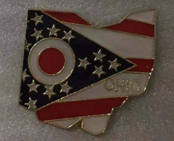 Ohio State Flag Map Lapel Pin