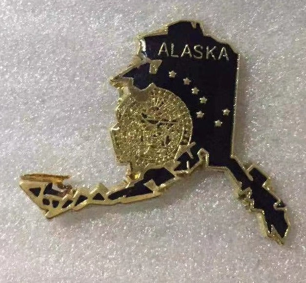 Alaska State Flag Map Lapel Pin