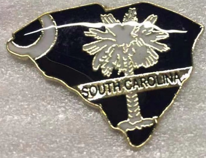 South Carolina State Flag Map Lapel Pin