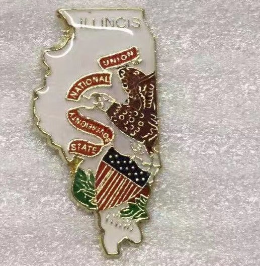 Illinois State Flag Map Lapel Pin