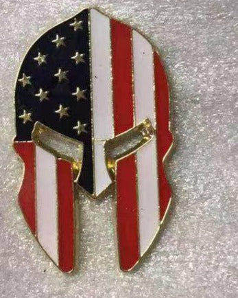 USA Helmet Molon Labe Vintage Lapel Pin