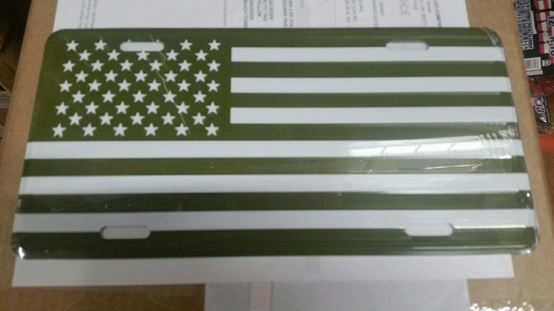 Military Green Olive Drab American Auto Tag Embossed License Plate