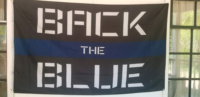 Back the Blue POLICE MEMORIAL 3X5' Thin Blue Line Official Police Flags