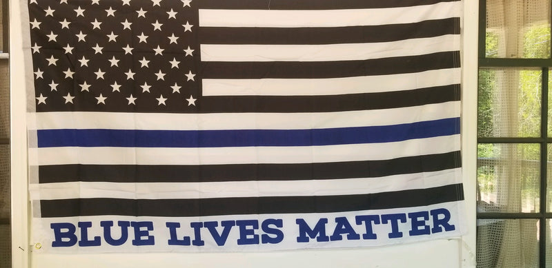 BLUE LIVES MATTER US POLICE MEMORIAL 3X5' Thin Blue Line Official Police Flags