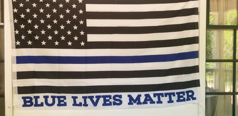 thumbnail image 2 of Blue Lives Matter Flag - 3x5 Feet - Nylon - Trade Winds 2 of 5