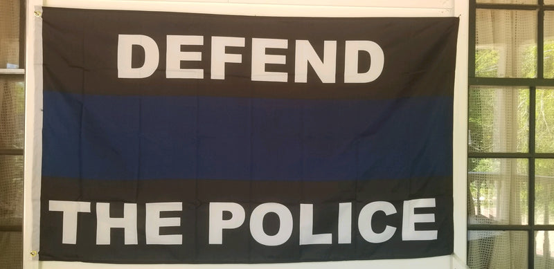 DEFEND THE POLICE 3X5' Thin Blue Line Official Police Flags USA Law Enforcement
