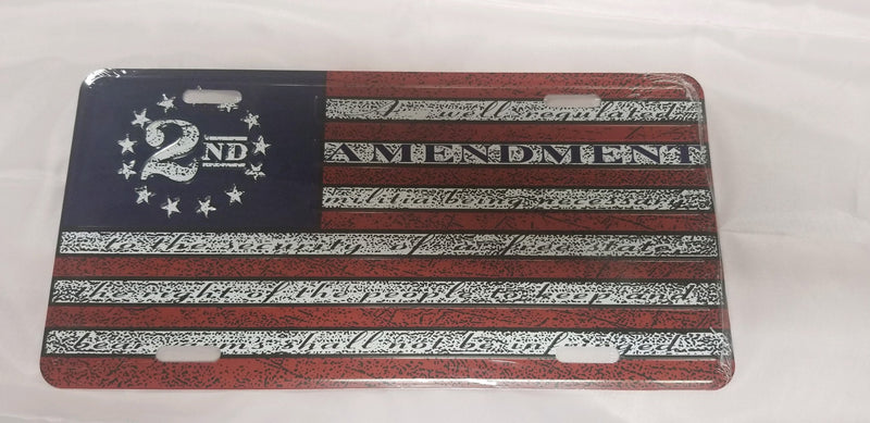 BETSY ROSS 2ND AMENDMENT GEORGE WASHINGTON Embossed License Plate Auto tag